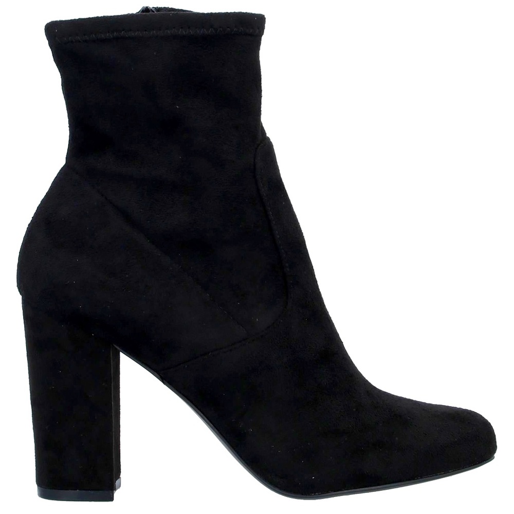 Black Suede Evana Steve Madden 3¼" Block Heel Booties 8.5M